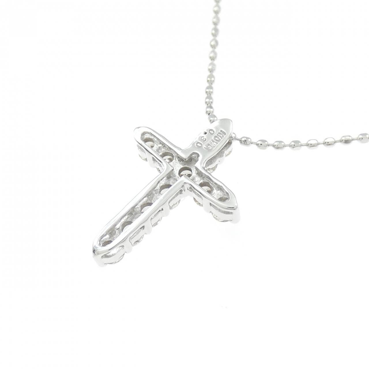 K10WG クロス ダイヤモンド ネックレス 0.30CT