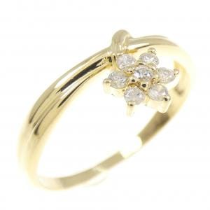 K18YG フラワー ダイヤモンド リング 0.10CT