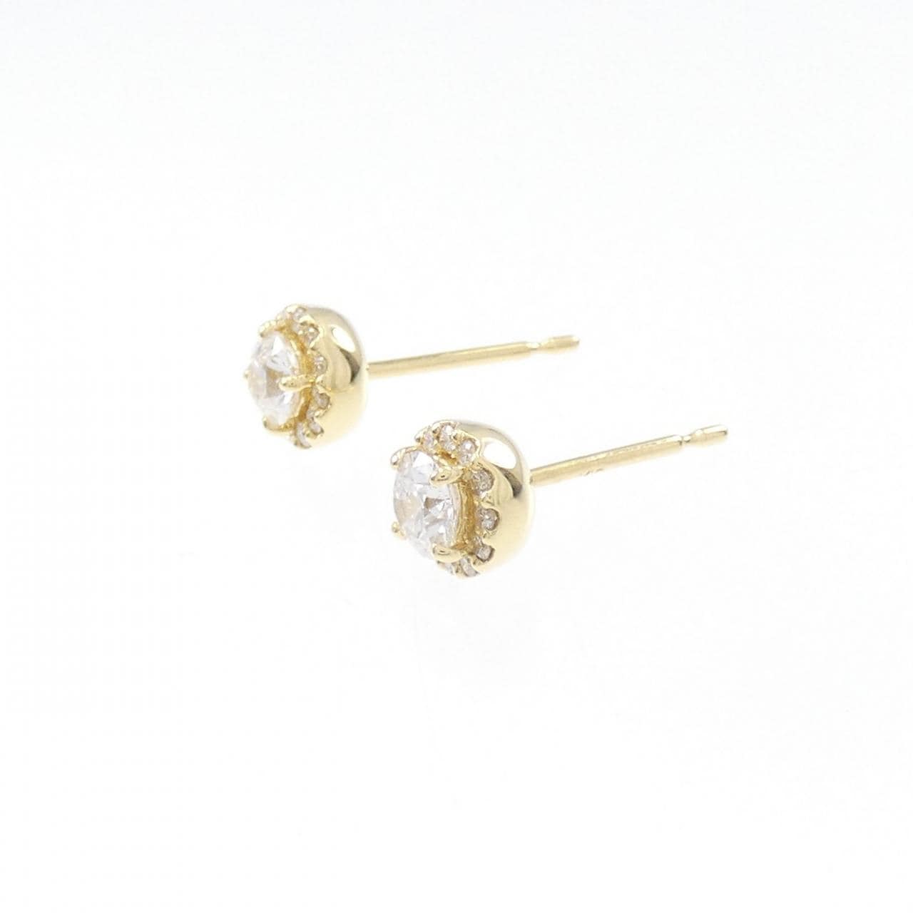 [再加工款] K18YG/ST鑽石耳環 0.219CT 0.233CT D VS2 VG