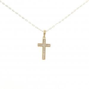 K18YG クロス ダイヤモンド ネックレス 0.09CT