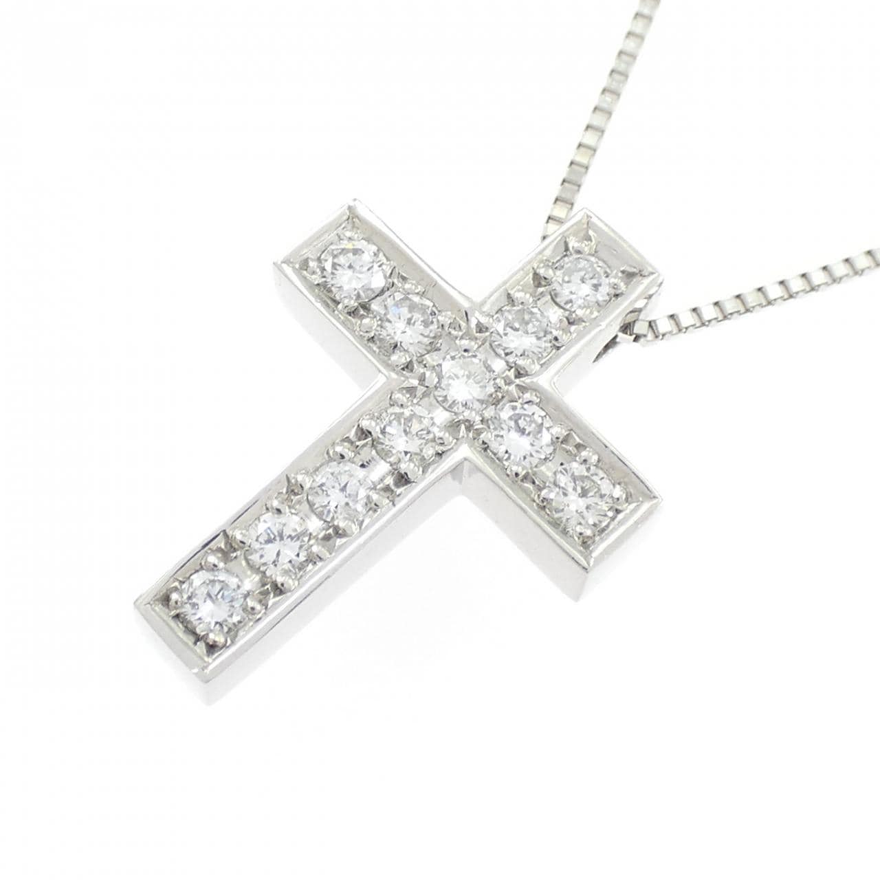 PT900/PT850 クロス ダイヤモンド ネックレス 0.30CT