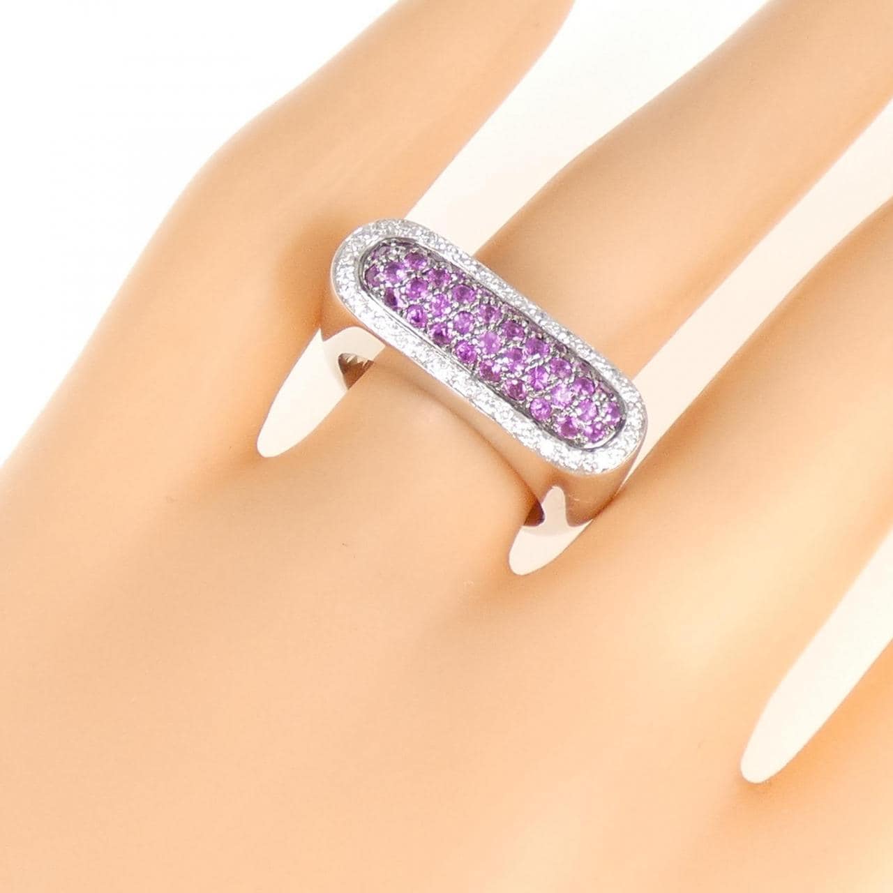 K18WG/K18BG藍寶石戒指0.70CT