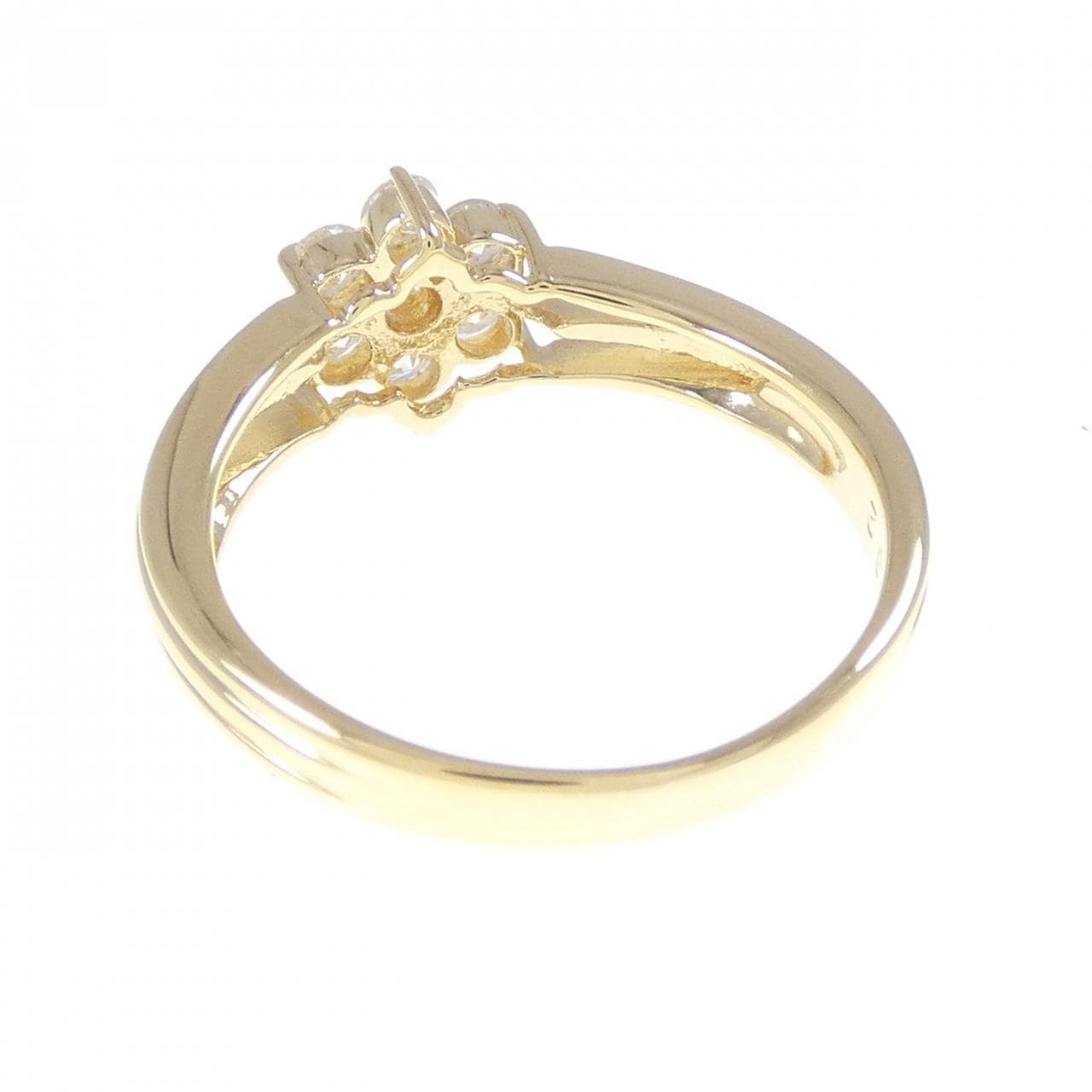 K18YG フラワー ダイヤモンド リング 0.32CT