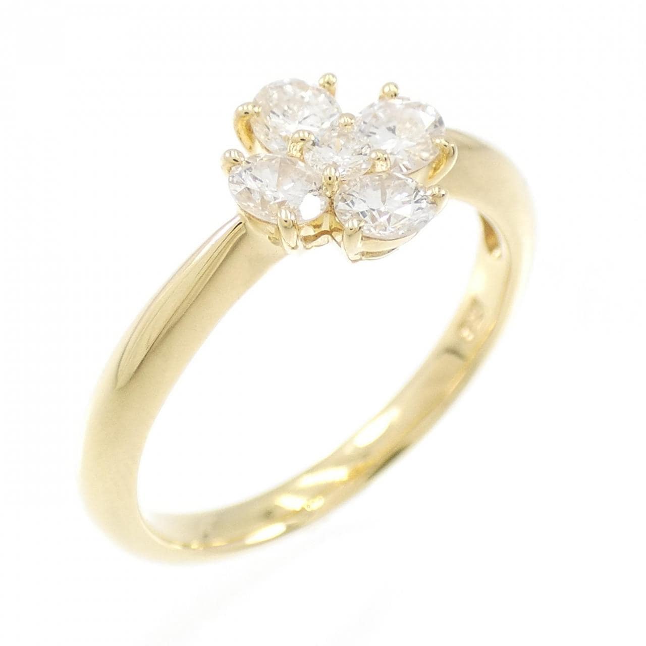 K18YG フラワー ダイヤモンド リング 0.50CT