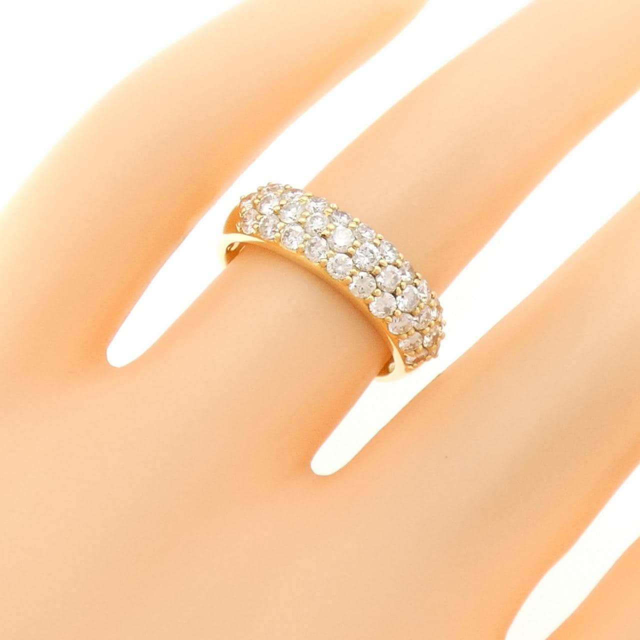 K18YG Pave Diamond Ring 1.03CT