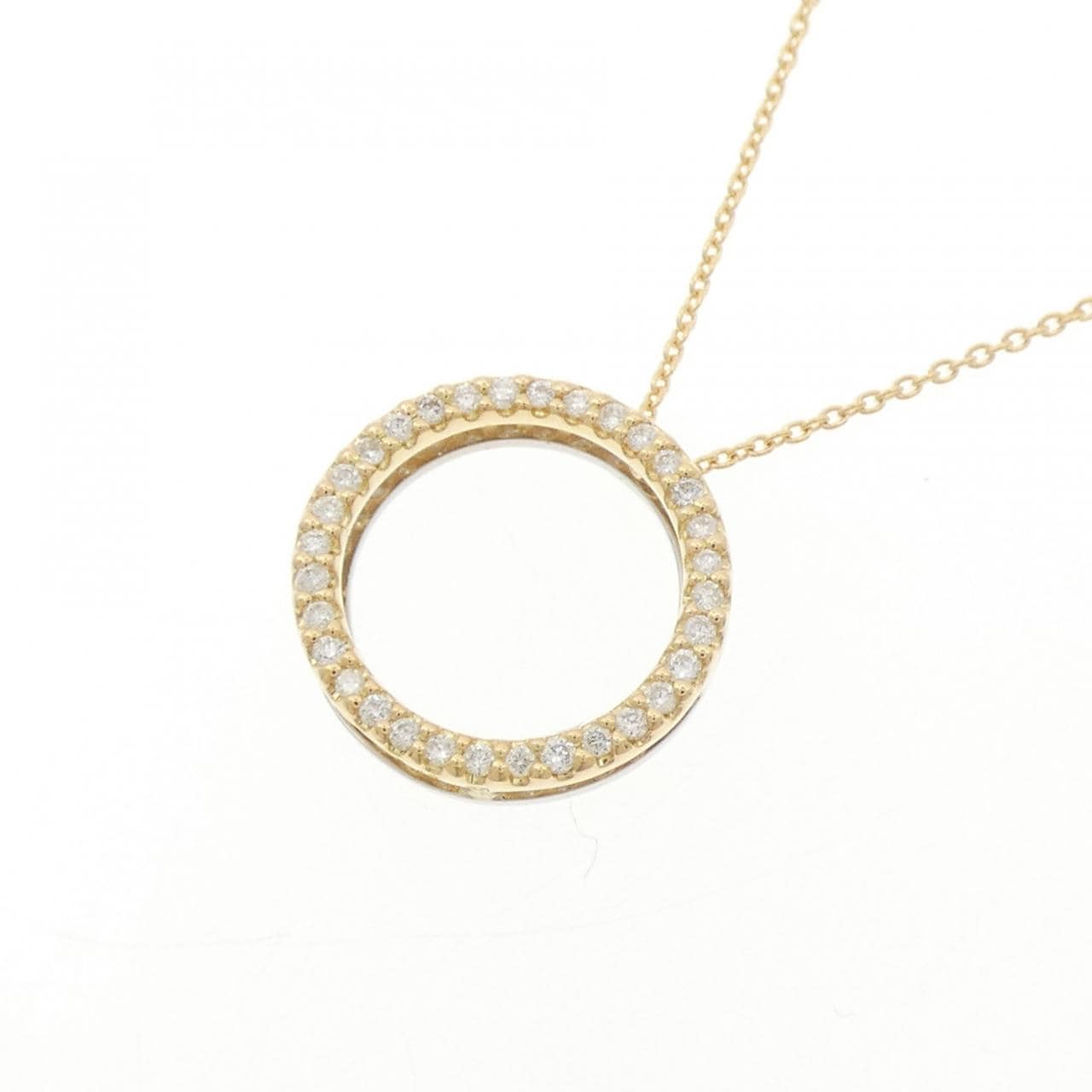K18YG/PT900 ダイヤモンド ネックレス 0.19CT