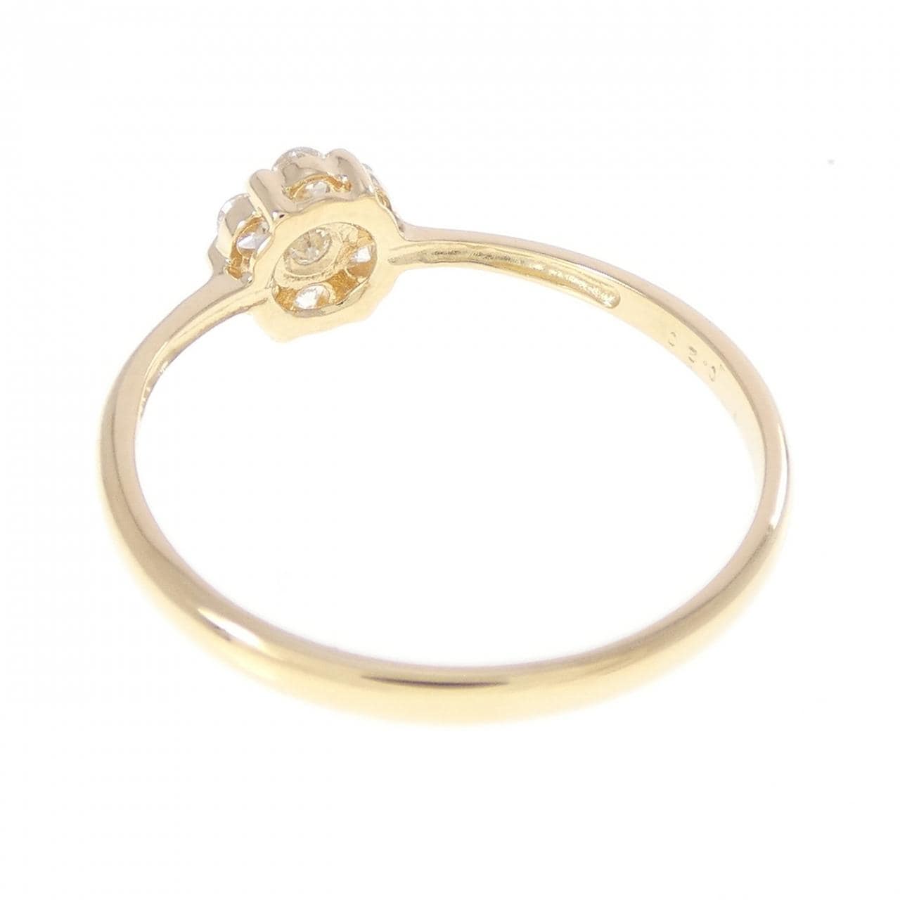 【リメイク】K18YG フラワー ダイヤモンド リング 0.20CT