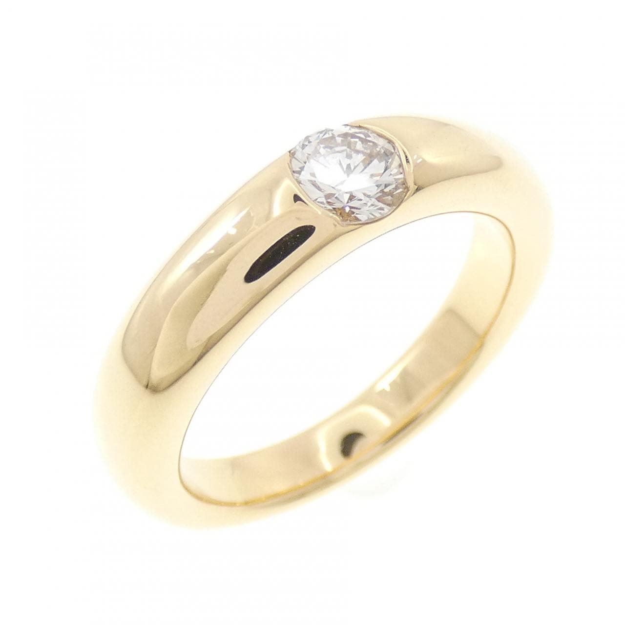 K18YG ソリティア ダイヤモンド リング 0.34CT