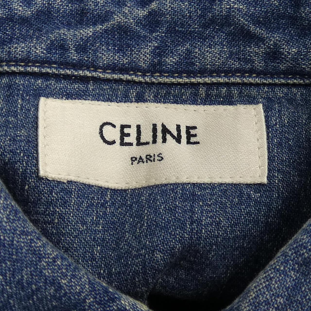 セリーヌ CELINE ユニオンオーシャンウォッシュデニム クロップドシャツ トリオンフ 2T187459N シャツ