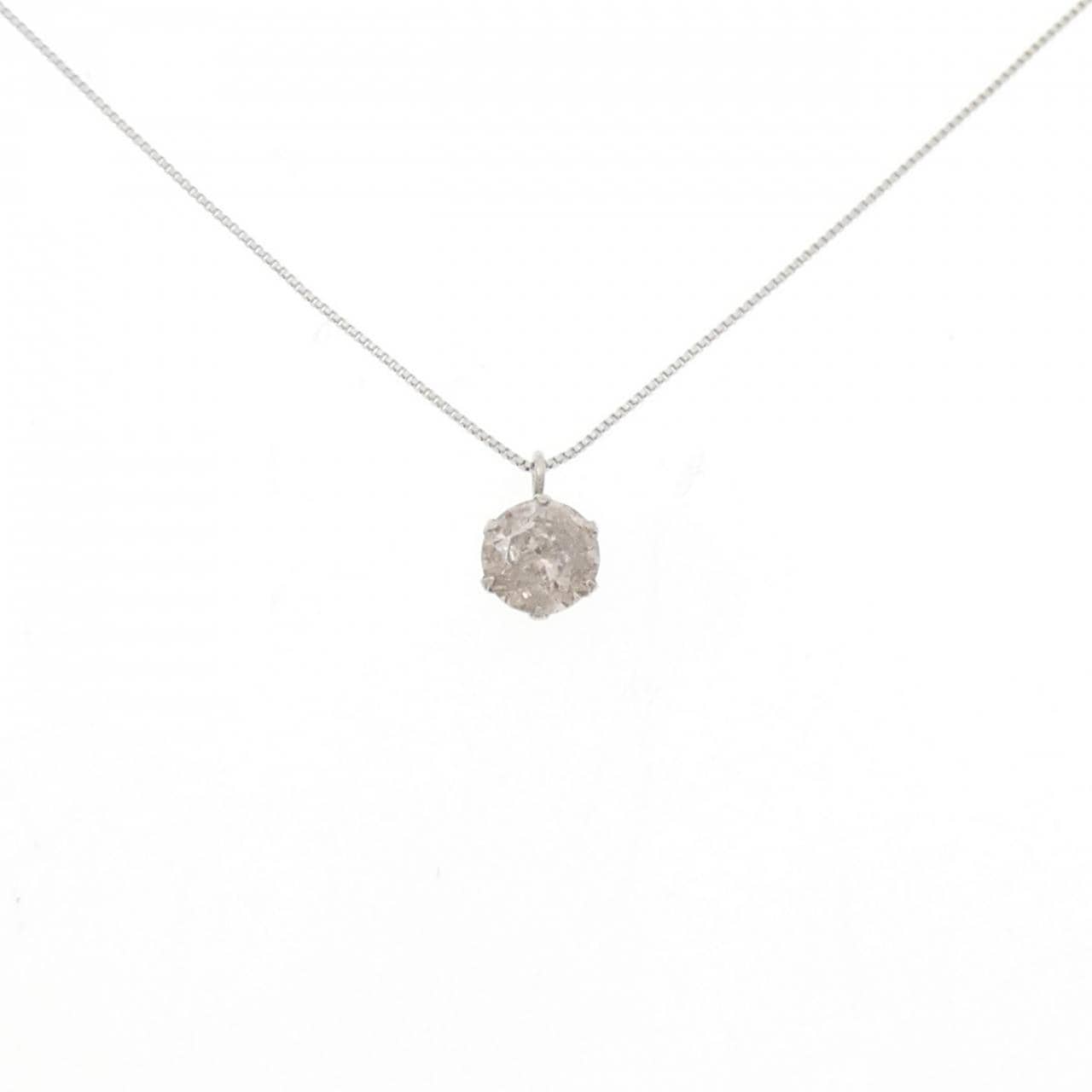PT900/PT850 ソリティア ダイヤモンド ネックレス 0.58CT