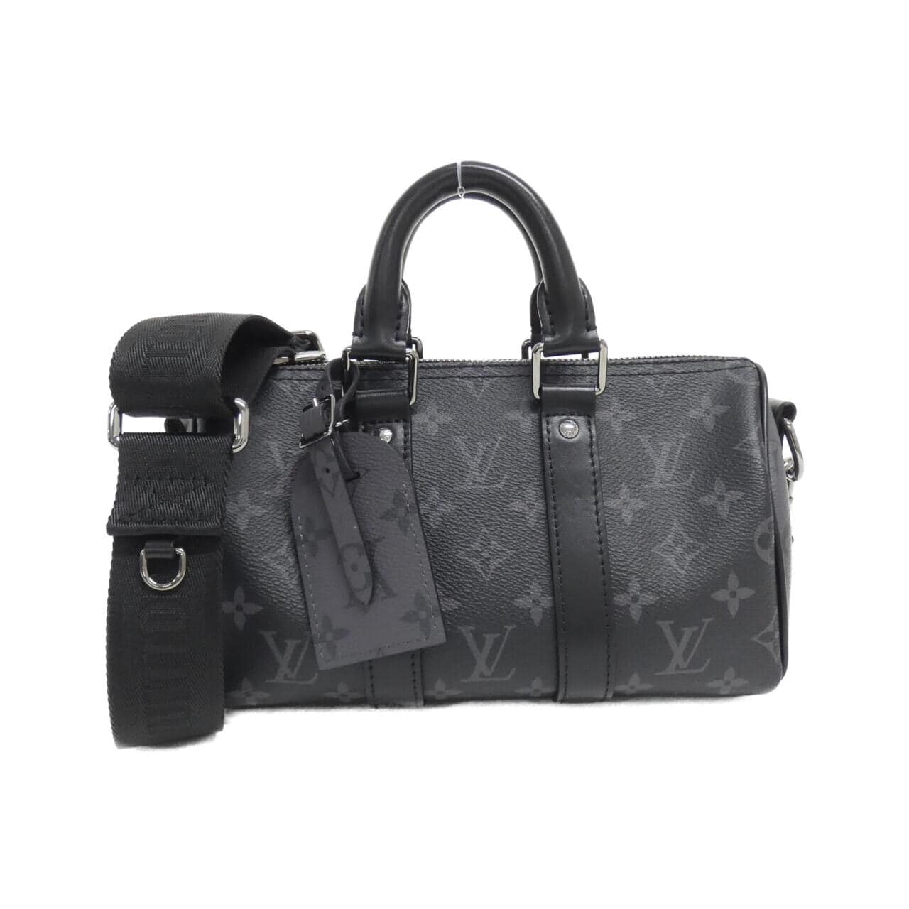 LOUIS VUITTON Monogram Eclipse Reverse Keepall Bandouliere 25 公分 M46271 波士頓包