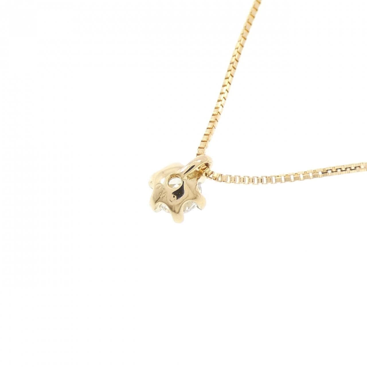 K18YG ソリティア ダイヤモンド ネックレス 0.10CT