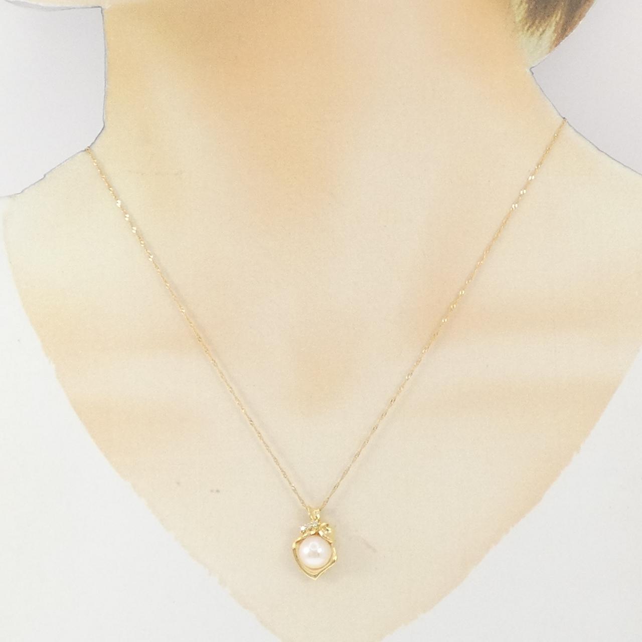 K18YG アコヤパール ネックレス 7.5mm