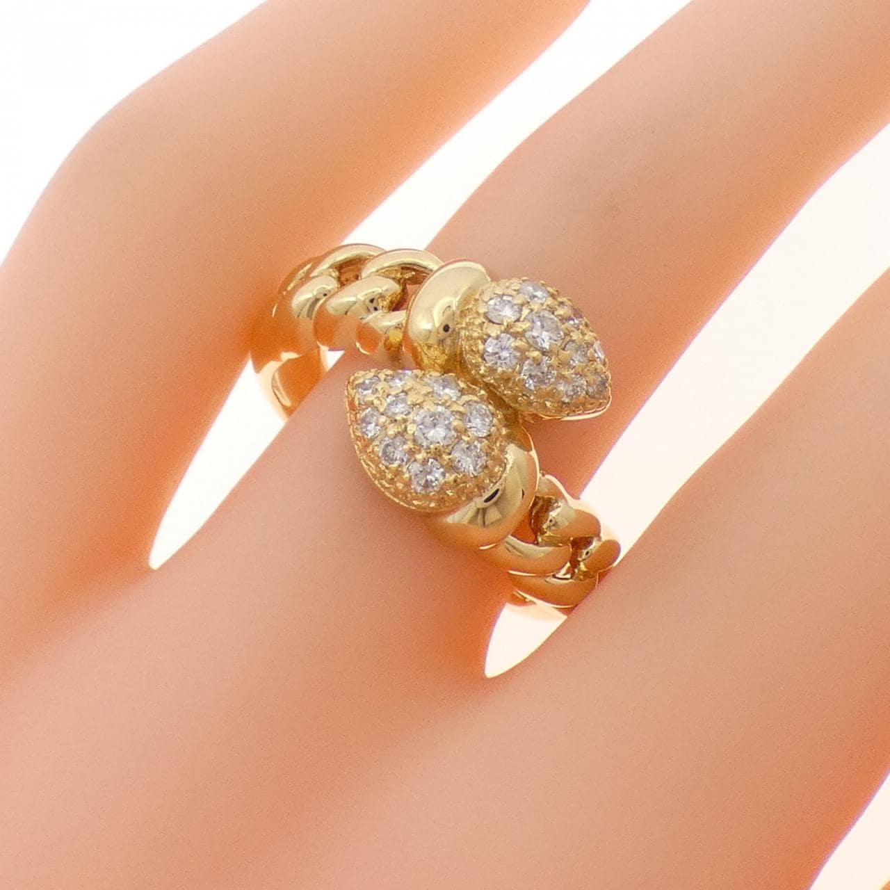 K18YG Diamond Ring 0.35