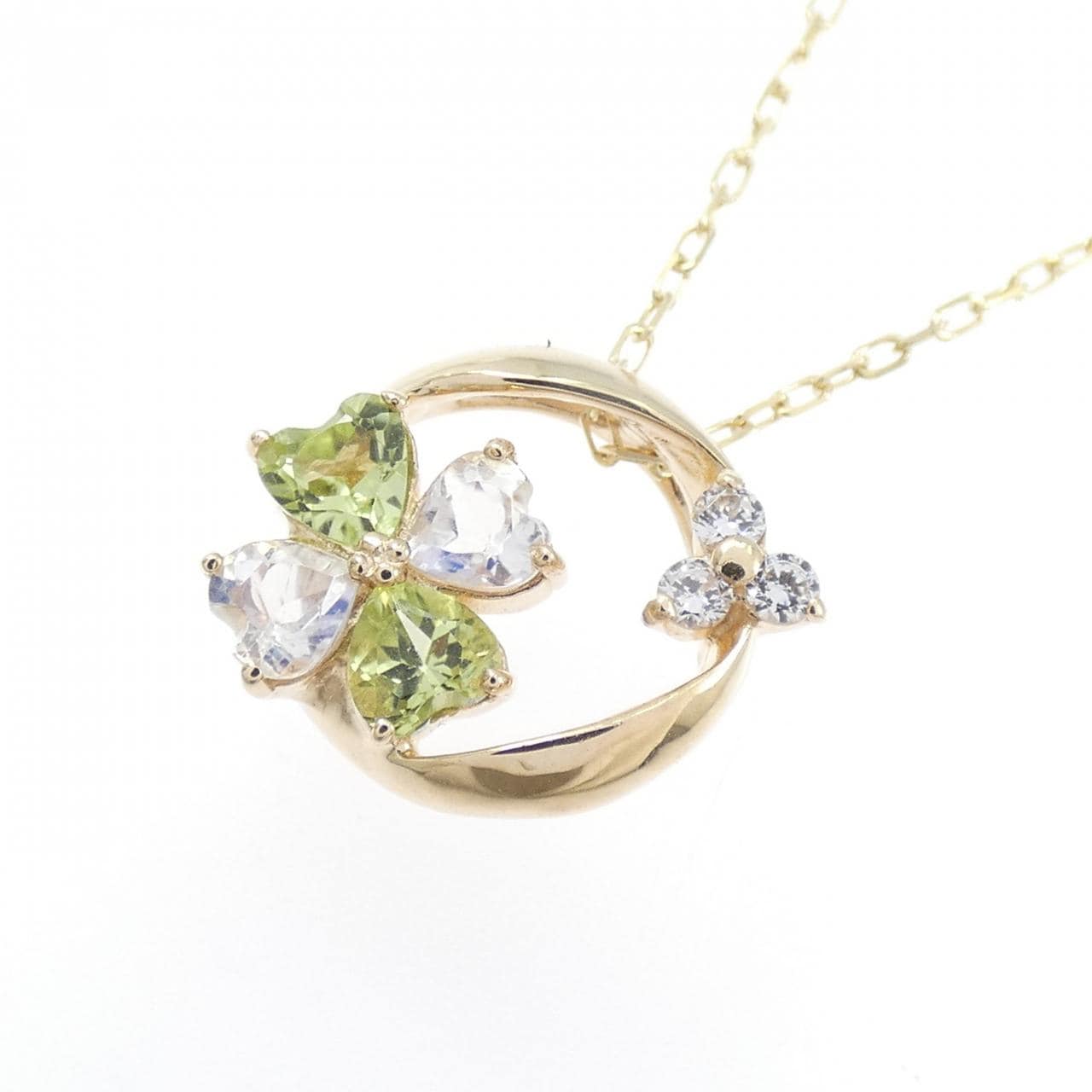 クミキョク クローバー カラーストーン ネックレス