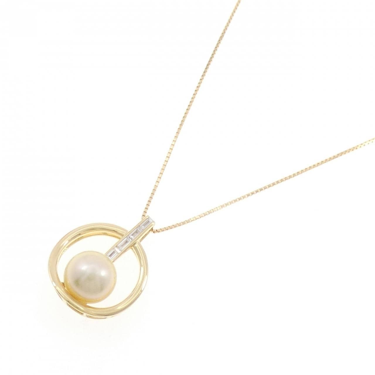 K18YG 白蝶パール ネックレス 12mm