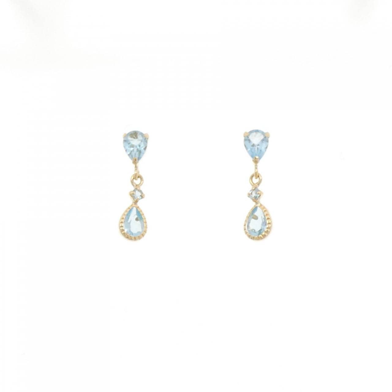 【新品】K18YG ブルートパーズ ピアス