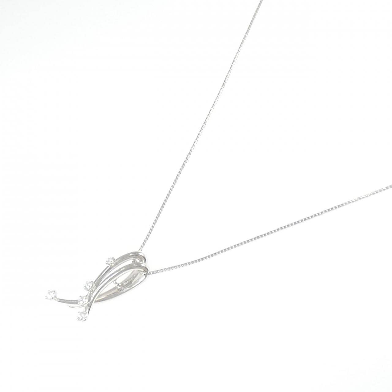 K18WG ダイヤモンド ネックレス 0.15CT