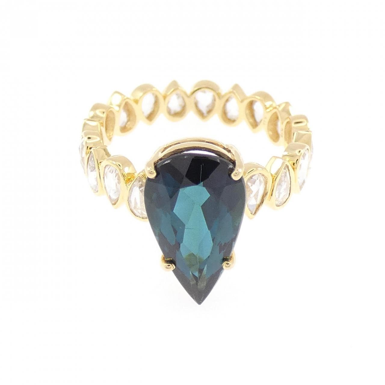 【新品】K18YG フルエタニティ トルマリン リング 3.11CT