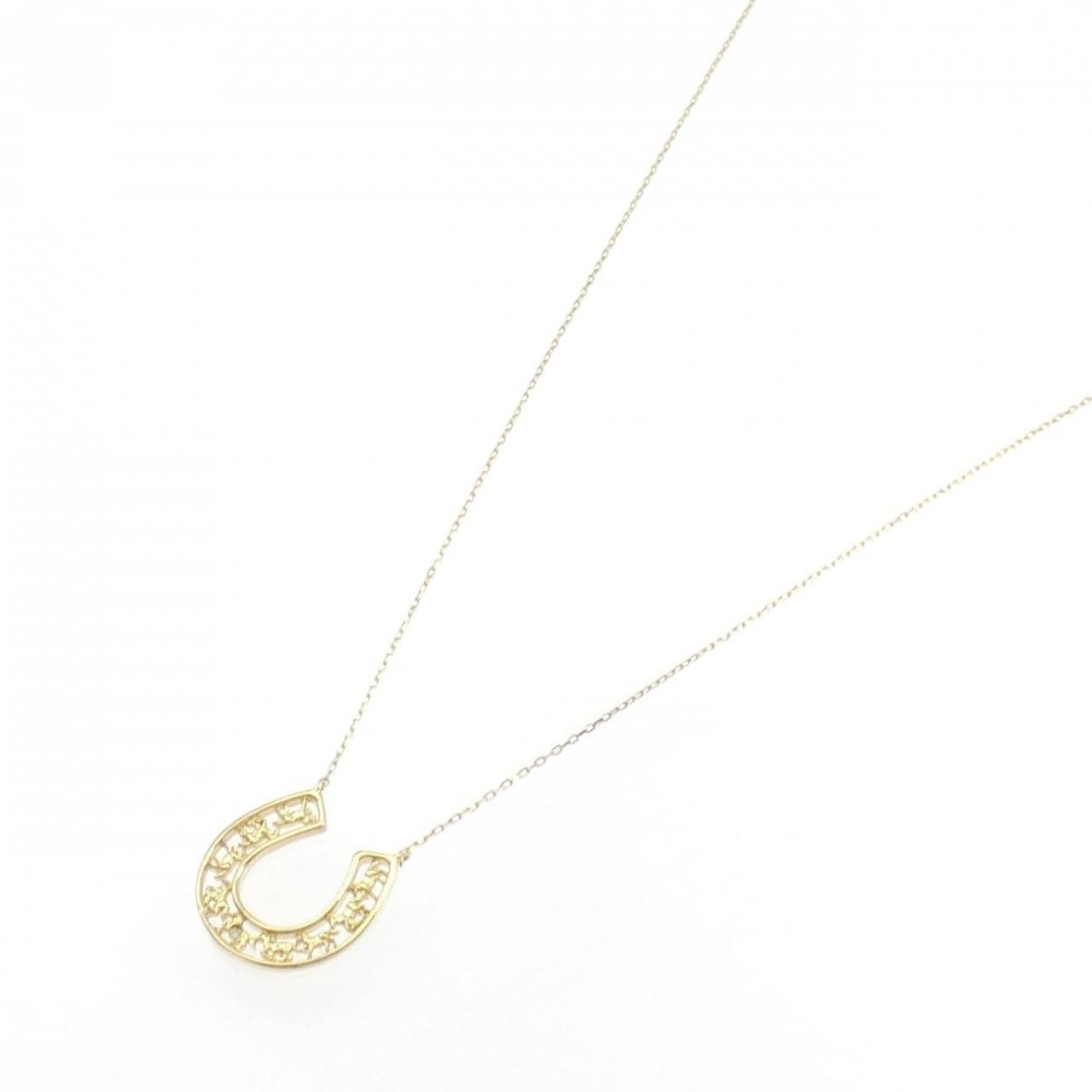K18YG ホースシュー ダイヤモンド ネックレス 0.004CT