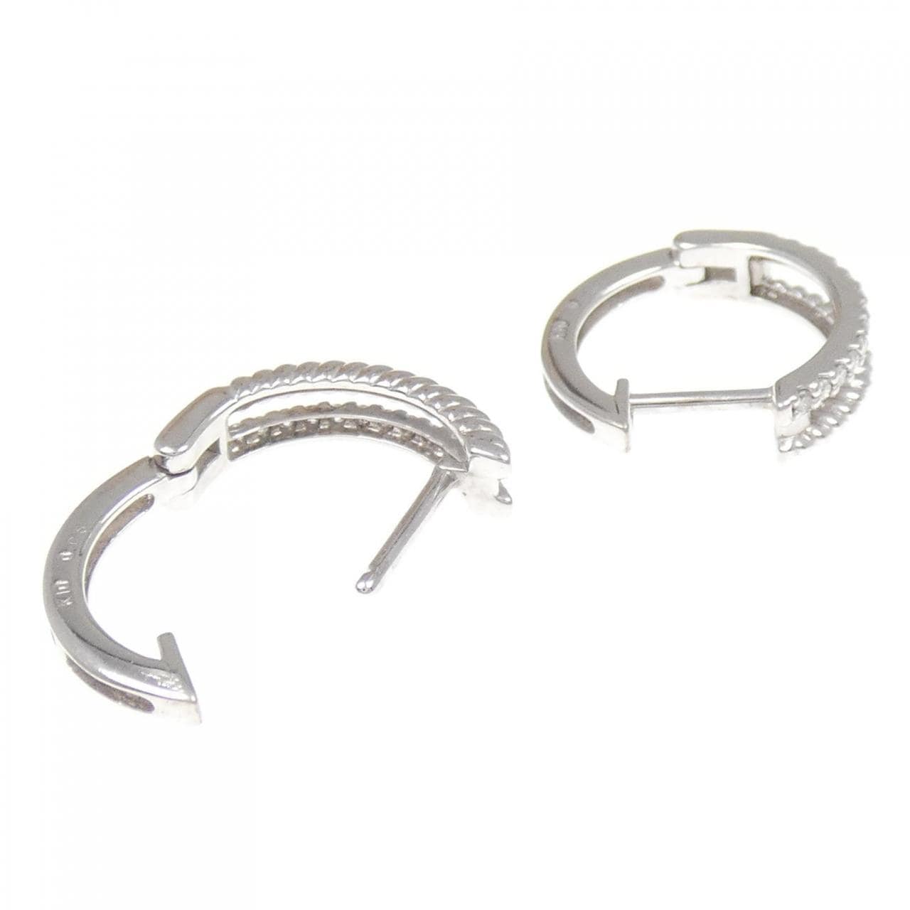 K10WG ダイヤモンド ピアス 0.10CT