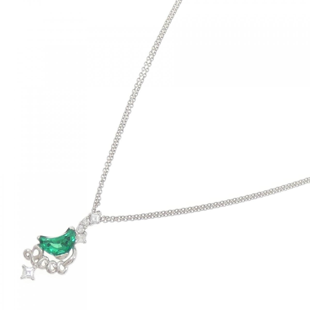 クレサンベール 合成エメラルド ネックレス 0.76CT
