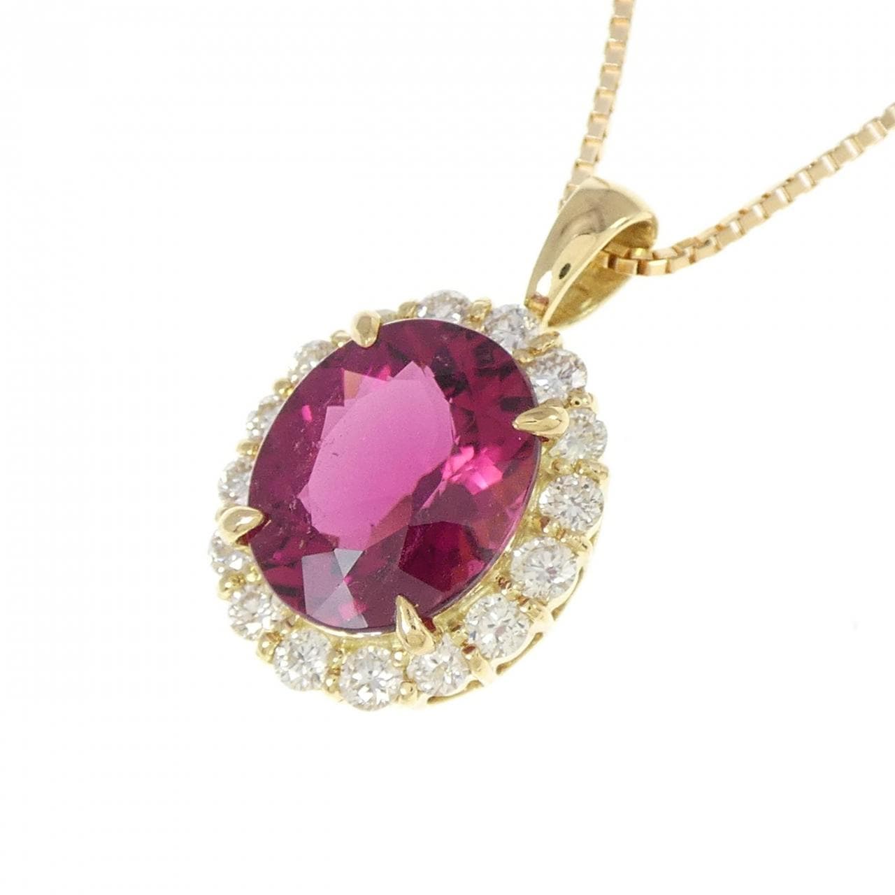 [Remake] K18YG Rubellite Tourmaline Necklace 4.623CT