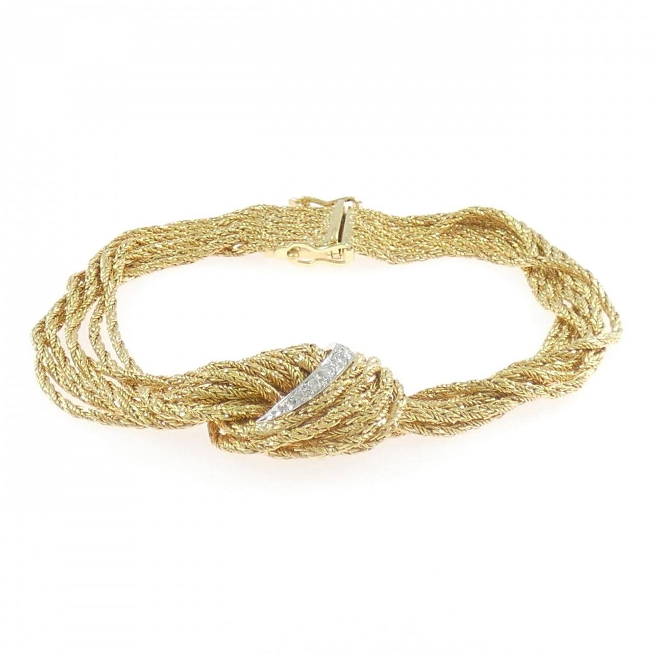 750YG/750WG ダイヤモンド ブレスレット 0.12CT