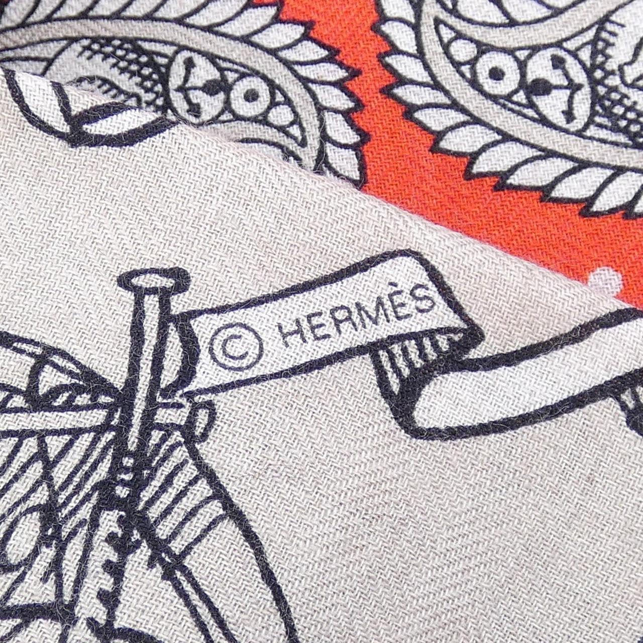 HERMES HERMES TATOUAGES MARINS BANDANA H243374S Callegian 140 披肩