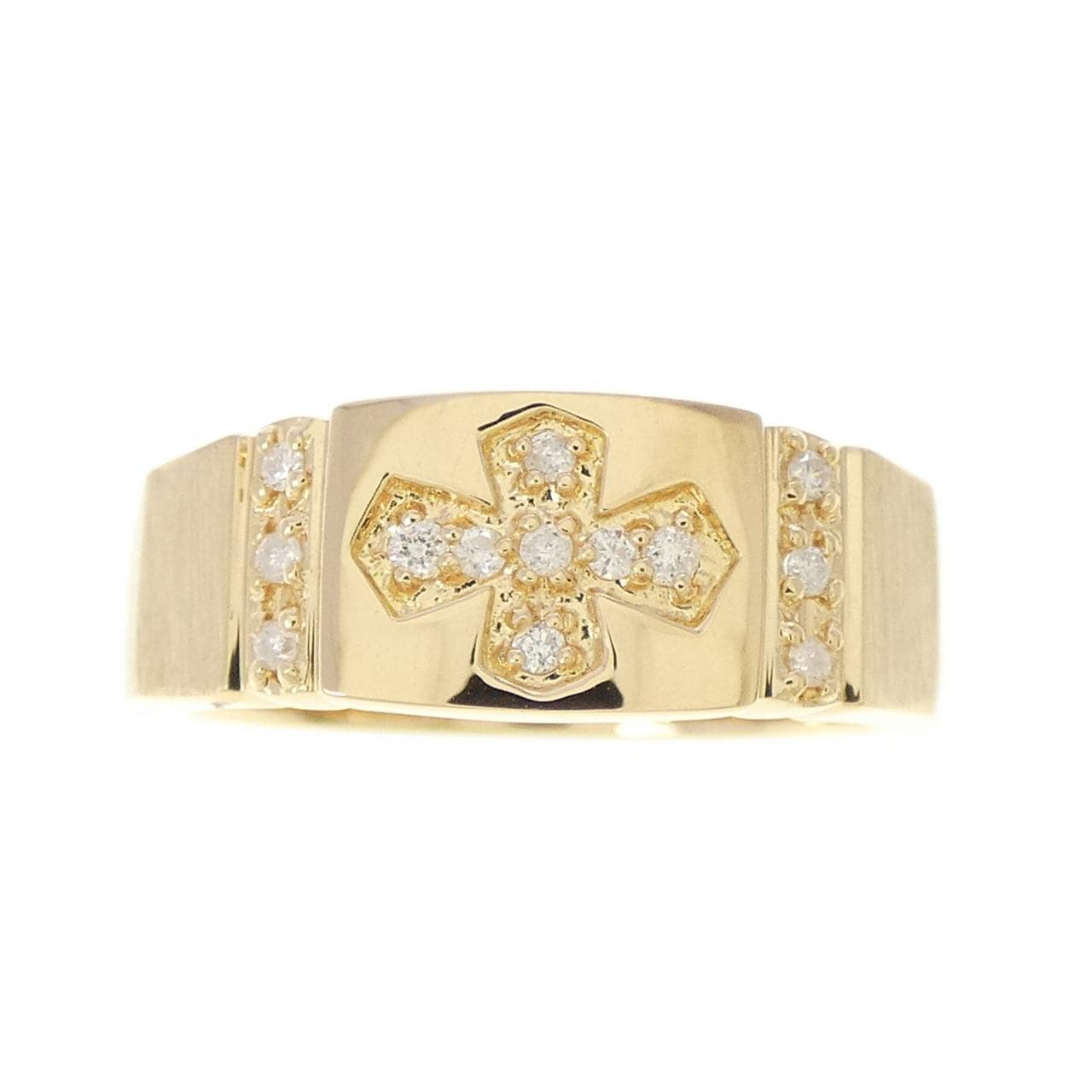 K18YG クロス ダイヤモンド リング 0.08CT