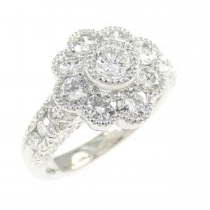 PT900 フラワー ダイヤモンド リング 0.23CT
