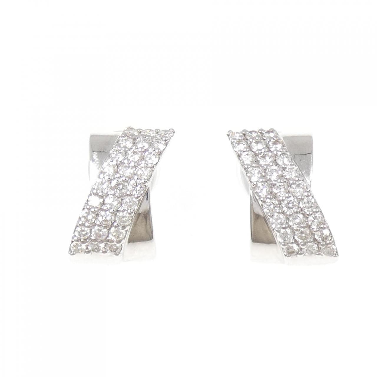 K18WG ダイヤモンド ピアス/イヤリング 1.00CT