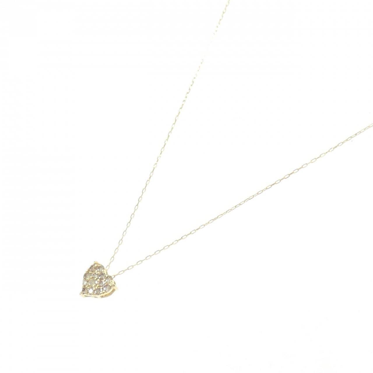 K18YG ハート ダイヤモンド ネックレス 0.20CT