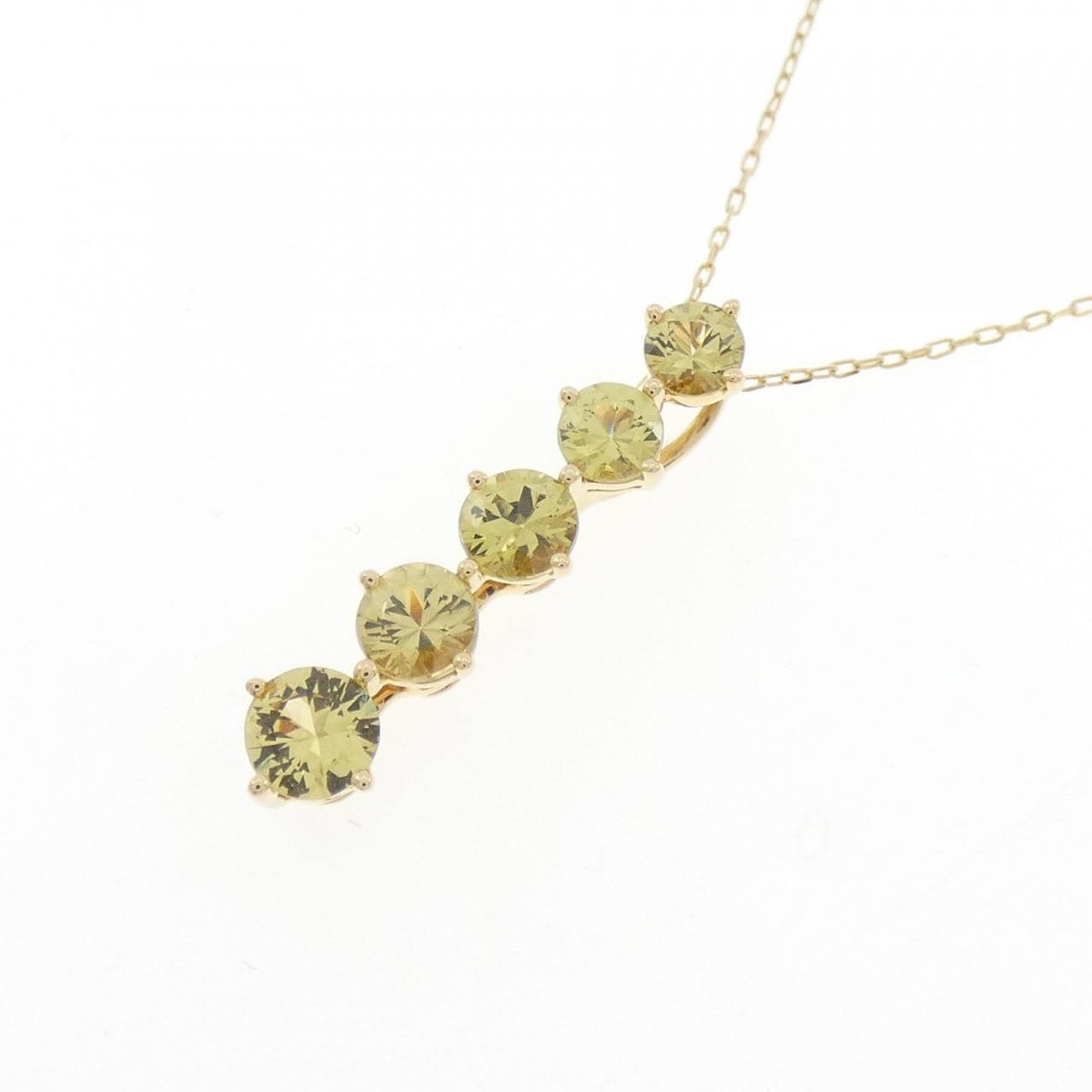 K18YG グリーンガーネット ネックレス 1.20CT