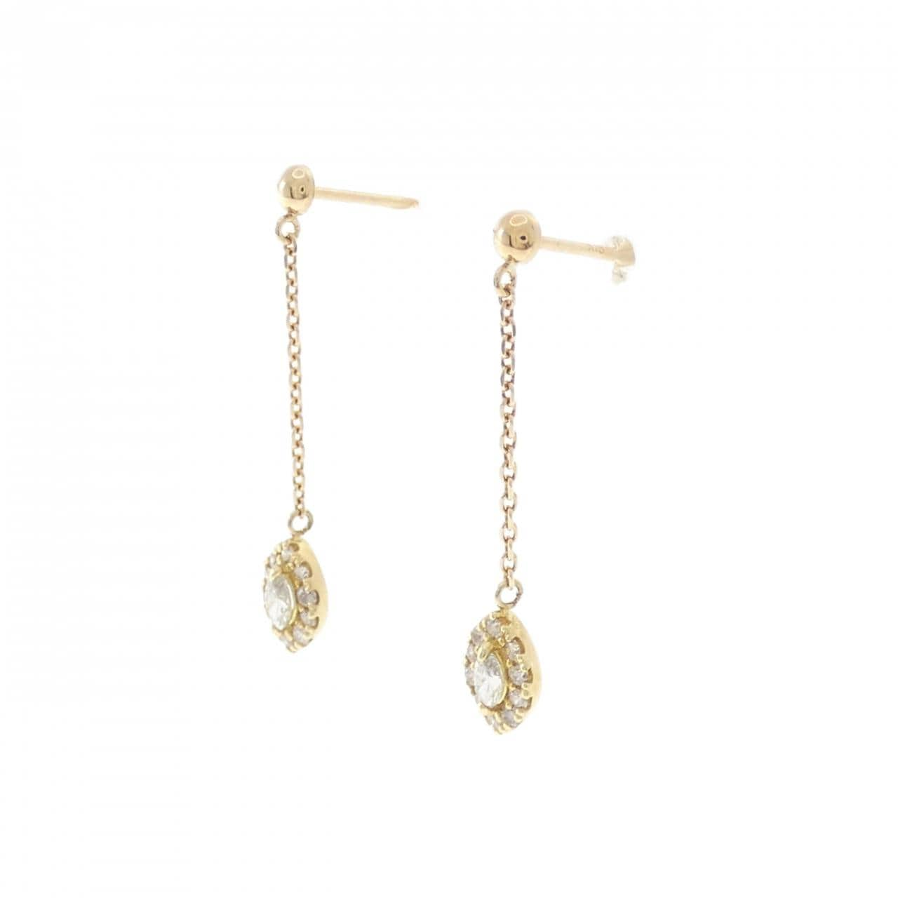 [BRAND NEW] K18YG Diamond Earrings 0.24CT