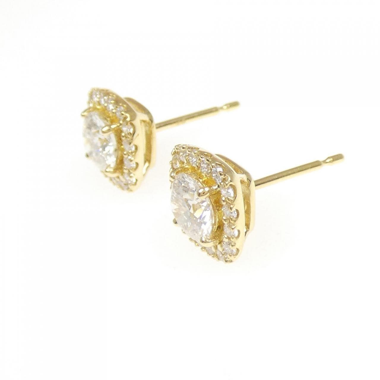 [再加工款] K18YG/ST钻石耳环 0.523CT 0.541CT H SI2 VG