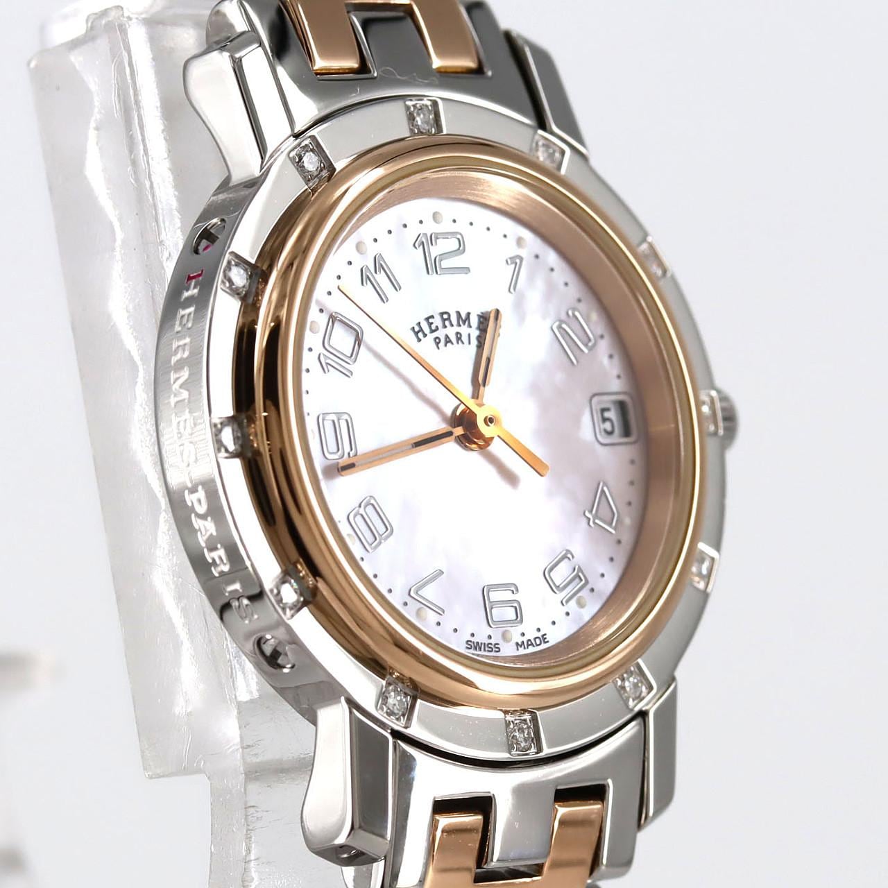 HERMES Clipper Nacre PG two tone/12P CL4.222 SSxGP Quartz