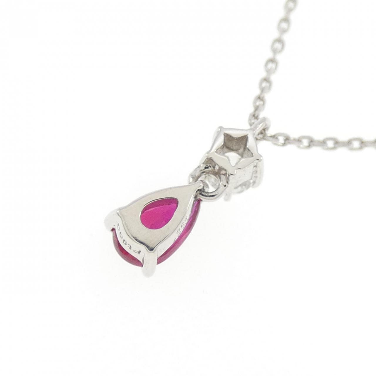 PT900/PT850 ルビー ネックレス 0.27CT