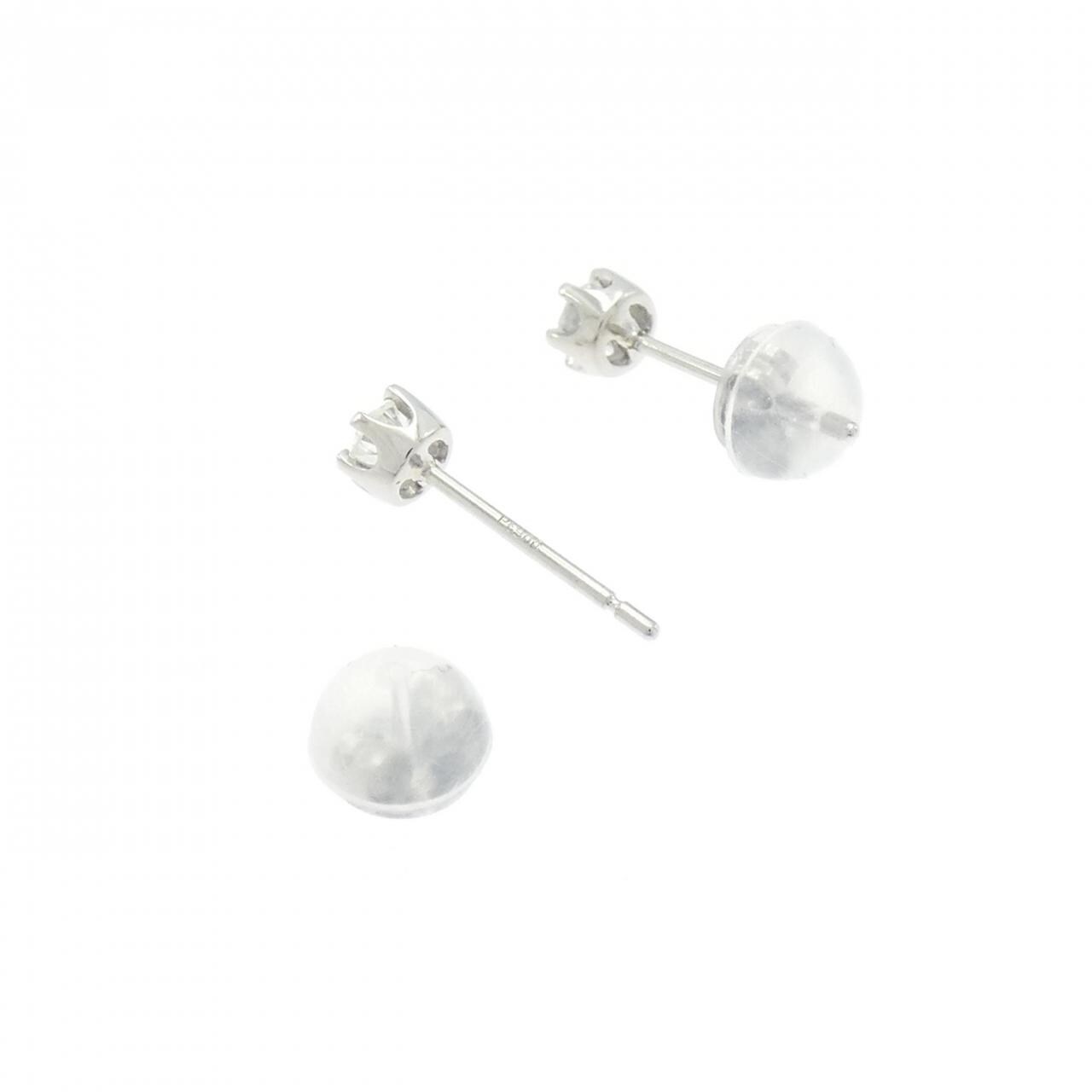 PT900 ソリティア ダイヤモンド ピアス 0.18CT