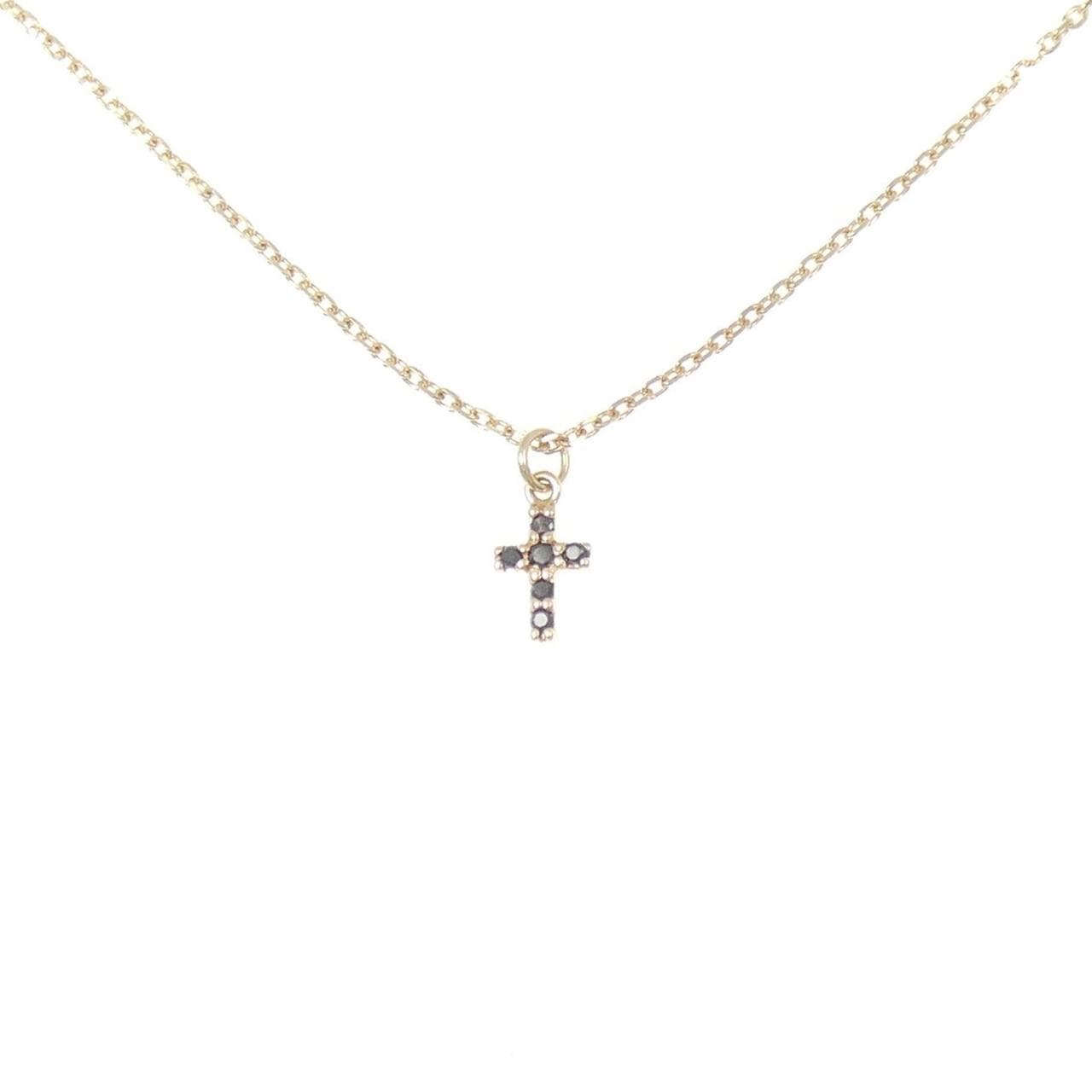 アガット クロス ダイヤモンド ネックレス 0.03CT