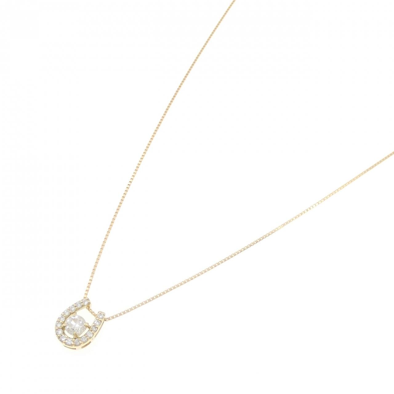 K18YG ホースシュー ダイヤモンド ネックレス 0.30CT
