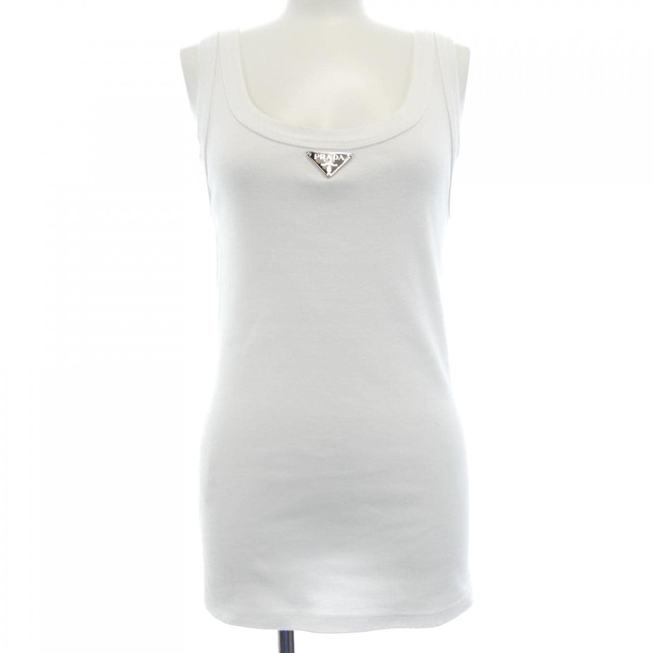 Prada Triangle Logo Rib Knit Jersey Tank Top 39546X S222 10Z0