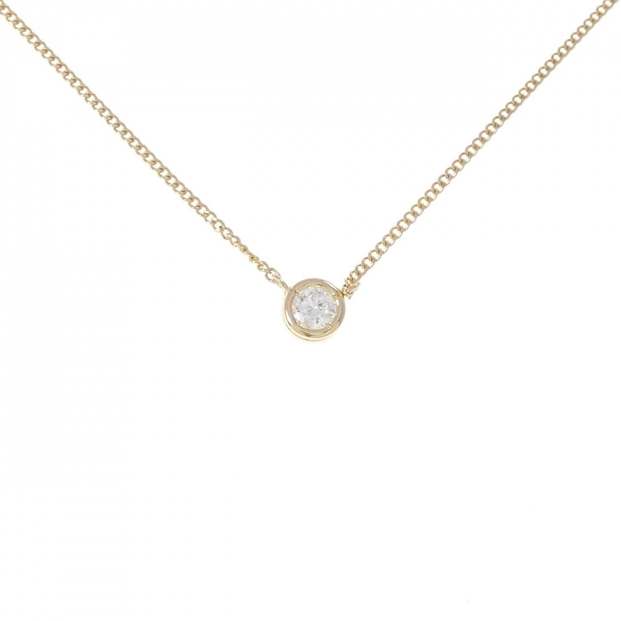 K18YG ソリティア ダイヤモンド ネックレス 0.14CT