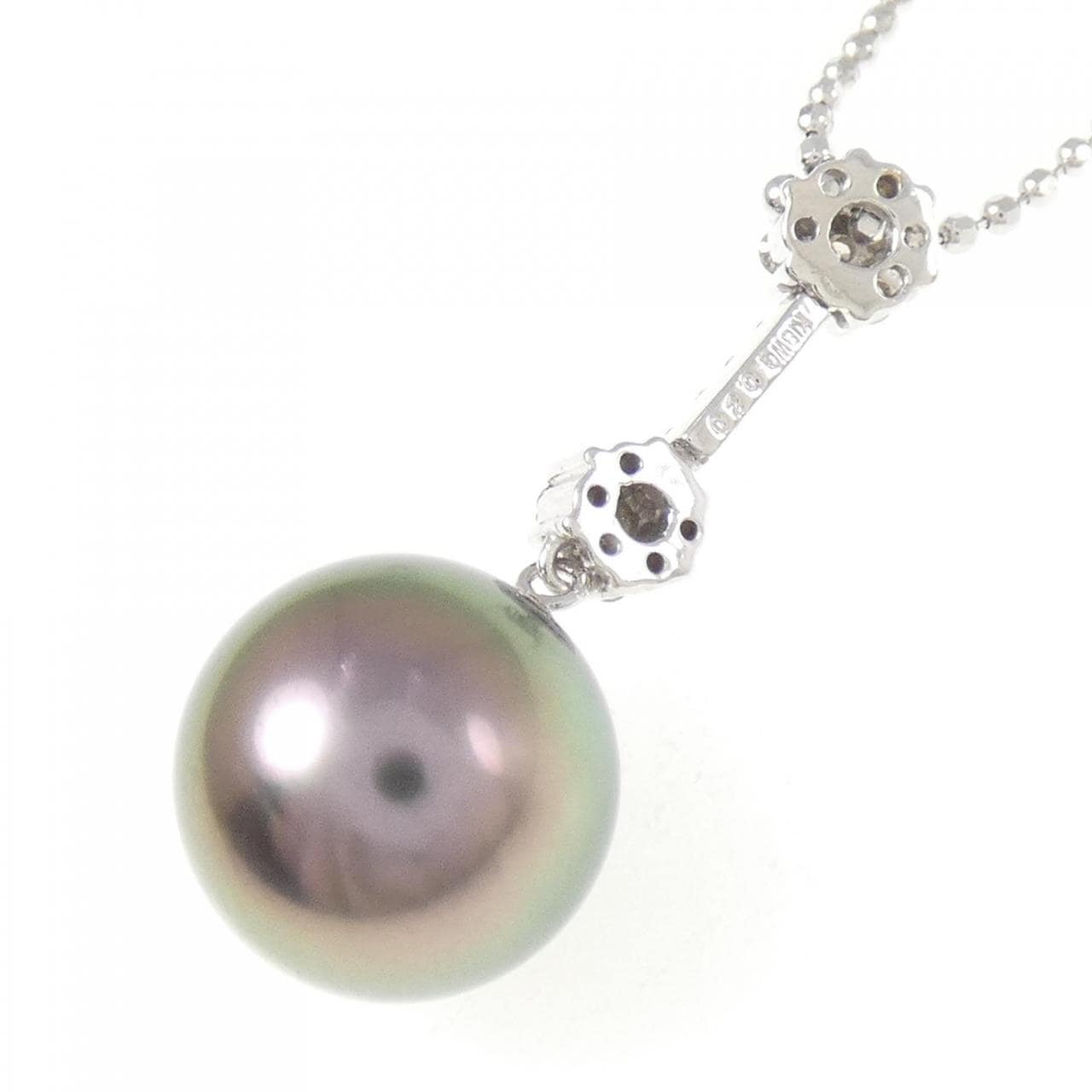 K18WG 黒蝶パール ネックレス 11mm