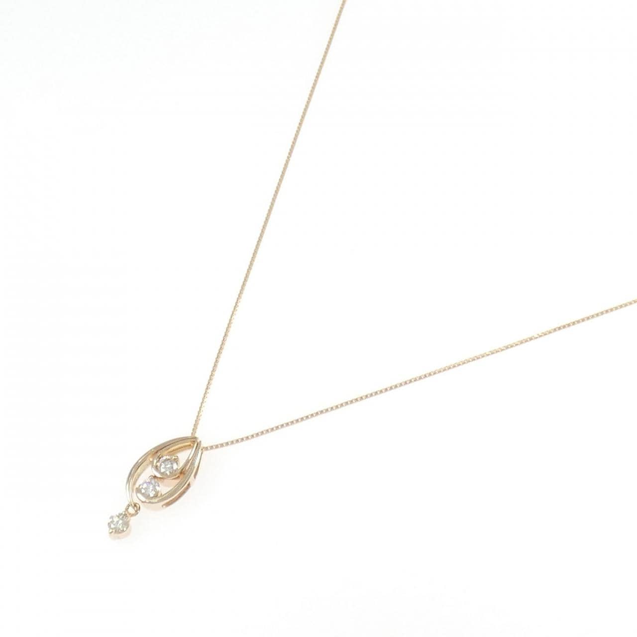 K18PG 2WAY ダイヤモンド ネックレス 0.30CT