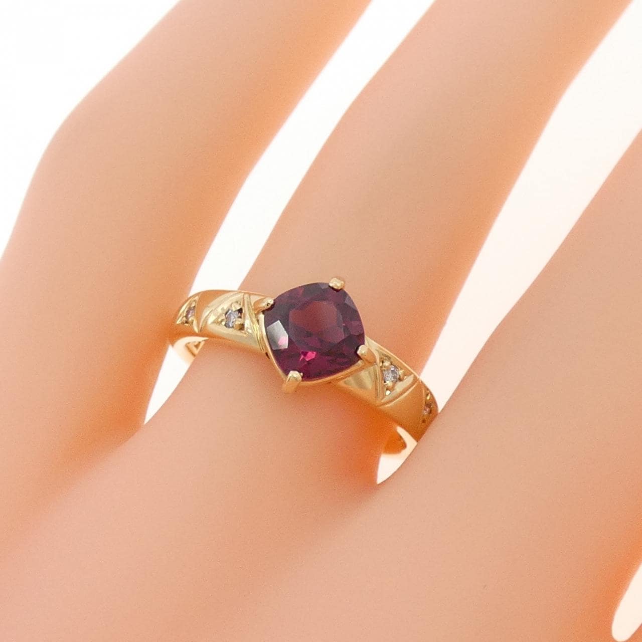 K18YG ガーネット リング