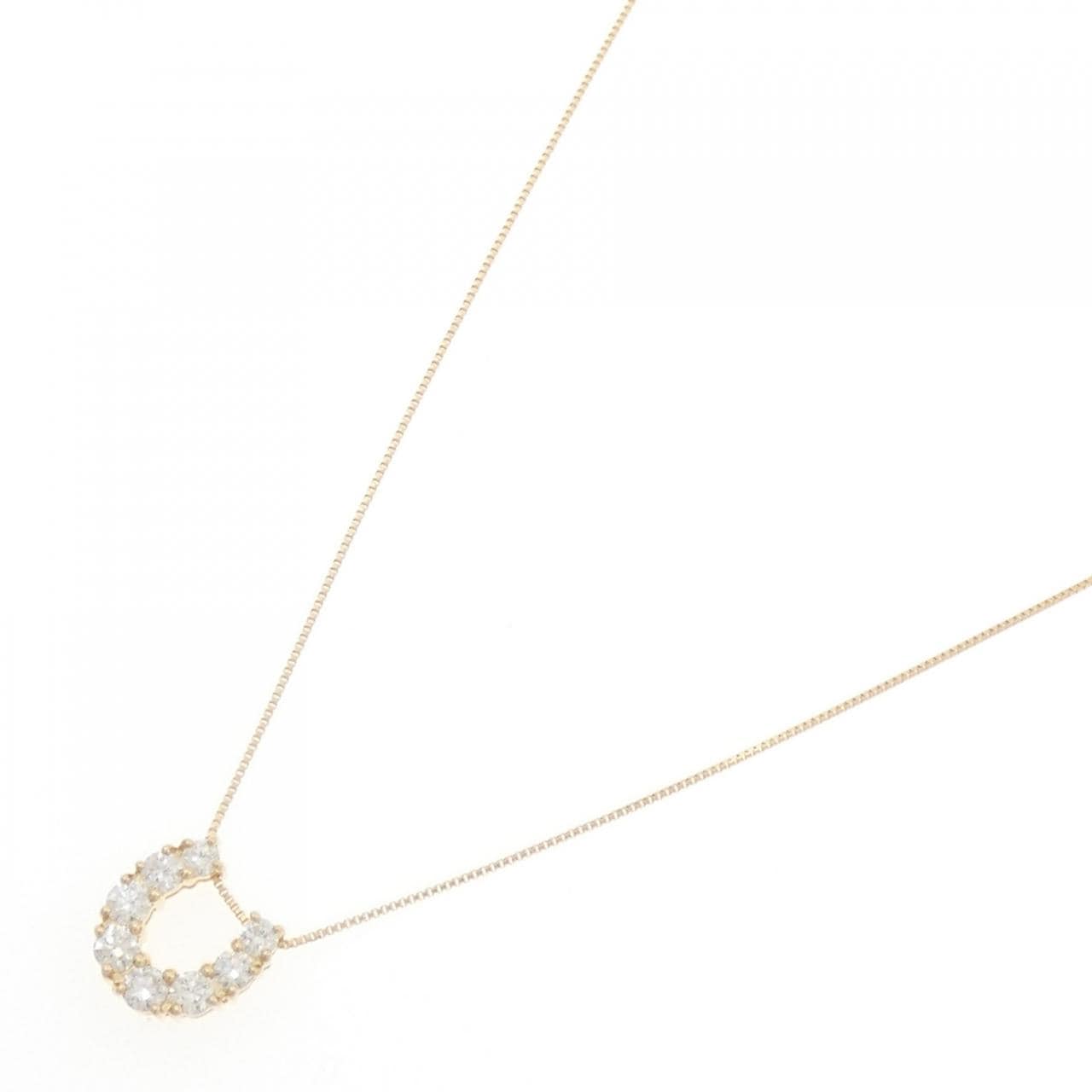 K18YG ホースシュー ダイヤモンド ネックレス 0.50CT