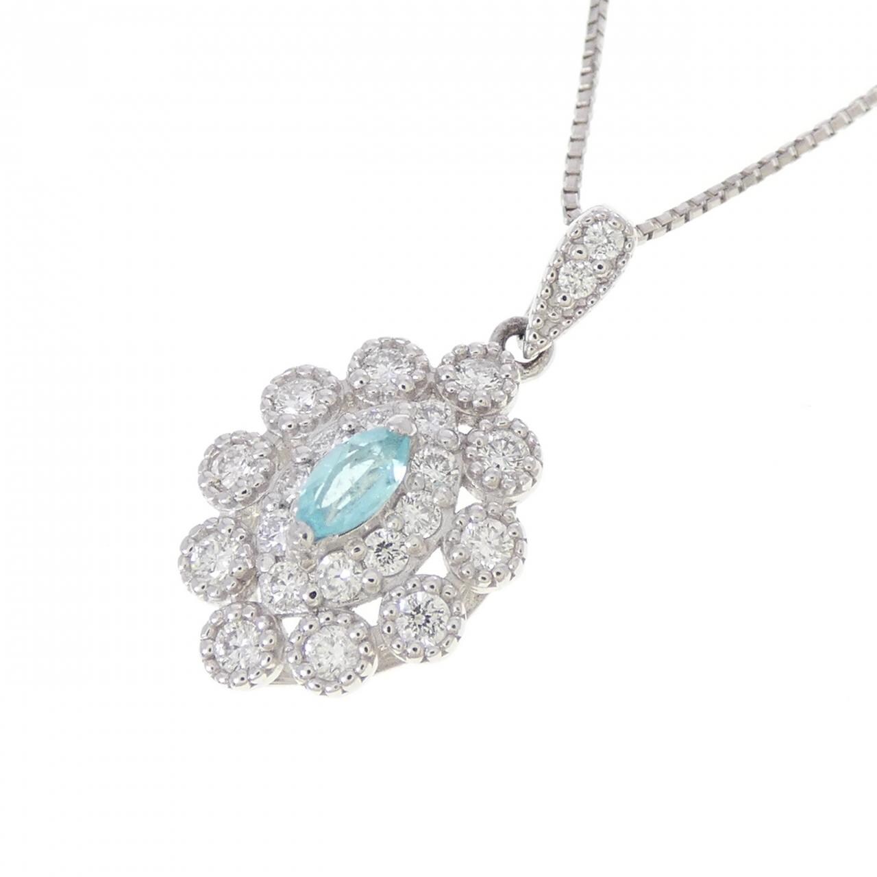 【新品】PT900/PT850 パライバトルマリン ネックレス 0.07CT