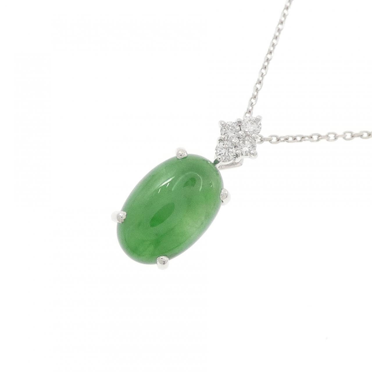 K18WG ヒスイ ネックレス 2.88CT