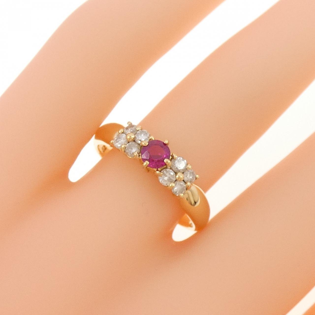 K18YG ruby ring 0.20CT